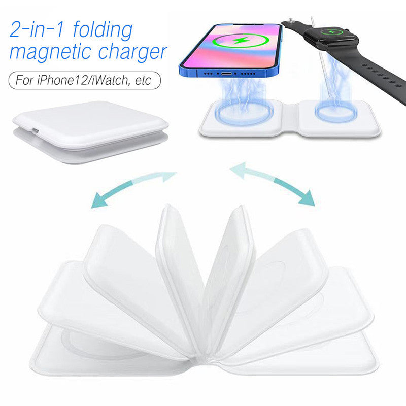 Kompakt och Vikbar Trådlös Laddare för Flera Enheter