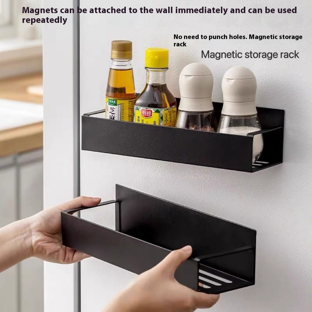 Magnetisk Förvaringshylla för Kylskåp: Väggmonterad Kryddorganisatör