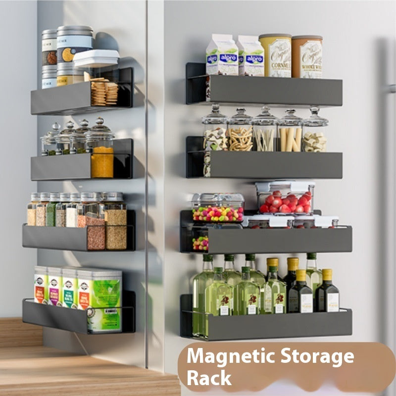 Magnetisk Förvaringshylla för Kylskåp: Väggmonterad Kryddorganisatör